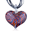 Red And Blue Stripe Heart Pendant