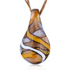 White And Golden Stripe Wrapped Pendant