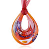 Blue And White  Flower  Pattern Orange Droplet Murano  Pendant 