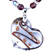 Silver Gray Heart Pendant Inclined