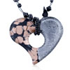 Half Black And Gray Open Heart Pendant