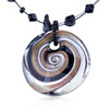 Black Silver And Brown Swirl Round Pendant
