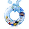 Silver Speckled Blue Open Round Pendant