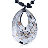 Black Speckle Silver Drop Pendant