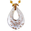 Brown Speckle Silver Drop Pendant