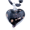 Golden Speckle Black Heart Pendant