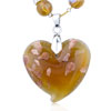 Golden Speckle Amber Heart Pendant