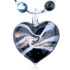 Golden And White Stripe Decorated Heart Pendant