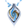 Silver Foil Blue And Golden Swirl Pendant