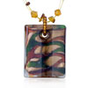 Red And Green Stripe Wrapped Rectangular Pendant