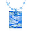 Blue And Green Stripe Wrapped Rectangular Pendant