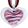 Brick  Red  Stripes  Heart  Pendant