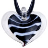 Black Stripes Heart Pendant