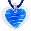 Blue Stripes Heart Pendant