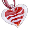  Red  Stripes  Heart  Pendant