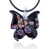 Black Butterfly  Murano   Glass   Pendant 