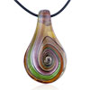 Tan Swirl Drop Murano Glass Pendant