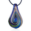 Blue Swirl Drop Murano Glass Pendant