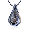 White And Black Swirl Drop Murano Glass Pendant