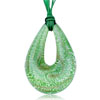 Pale Green And White Droplet  Murano  Pendant