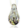 Brown Flower  Pattern  Yellow Drop Dichroic  Glass  Pendant