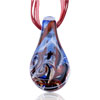 Red And Black Flower  Pattern  Blue Drop Dichroic  Glass   ... 