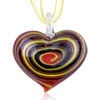 Red Black And Red Swirl  Heart  Pendant