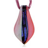 Glitter Blue Black And Red Leaf Dichroic  Glass  Pendant