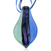 Glitter Purple Black  Turquoise  And Blue Leaf Dichroic Glass  ... 