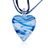White And Blue Spiral Line Heart Pendant
