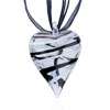 White And Black Spiral Line  Heart  Pendant