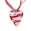 White And  Red  Spiral Line  Heart  Pendant