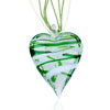 White And Green Spiral Line Heart Pendant