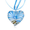 Pale Blue Waveline Heart Pendant