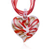 Red Waveline  Heart  Pendant