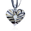 White Waveline Heart Pendant