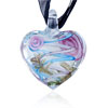 Pale Blue And White Zigzag Line Heart Pendant