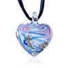 Blue Zigzag Line  Heart  Pendant