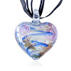 Yellow And Blue Zigzag Line Heart Pendant