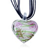 Green And White Zigzag Line Heart Pendant
