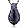  Purple   Flower  Black Leaf Dichroic Glass Pendant