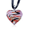 Black And Red Zigzag Line Heart Pendant