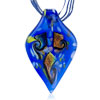 Blue Fused Dichroic  Glass   Pendant 