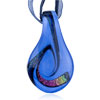 Blue And Black  Teardrop  Fused Dichroic Glass  Pendant 