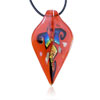 Red Leaf Fused Murano Glass Pendant