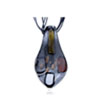 White Red Yellow Spots Gray Fused Dichroic  Glass  Pendant