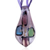 Green Blue And Bean Red Spots Purple Dichroic Glass Pendant