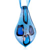  Blue  And Purple Spots Pale  Blue  Dichroic Glass Pendant