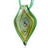 Green Swirl Dichroic  Glass   Pendant 