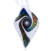 White And Gradient Color Serrate Leaf Dichroic  Glass  Pendant